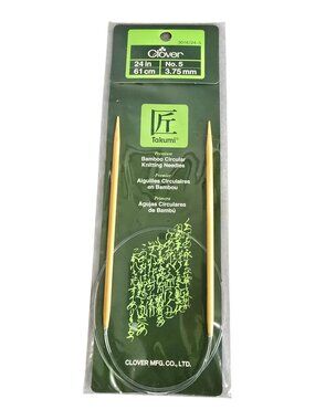 NEW! Clover Takumi Bamboo Circular Knitting Needles 24" No. 5 - 3.75mm